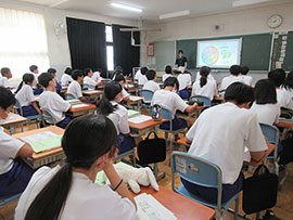 四日市市立富洲原中学校への出張授業